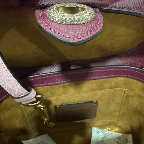 Coach Burgundy Mini Top-Handle Vanity Bag with Gold Hardware - Picture 4 of 4